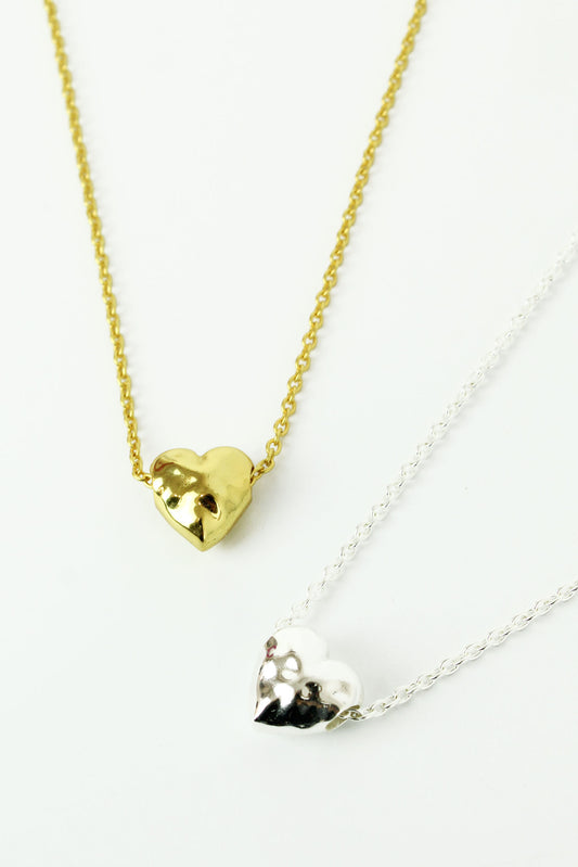 SILVER BOLD HEART NECKLACE