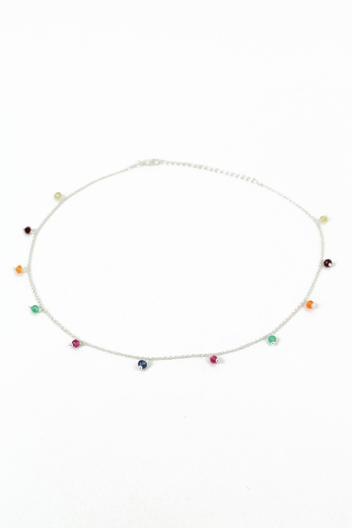 SILVER RAINBOW CHARM NECKLACE