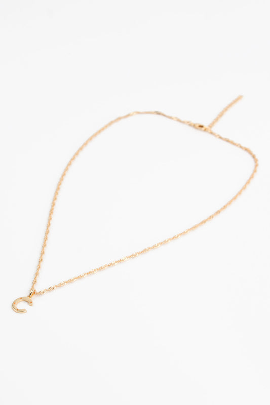 NECKLACE WITH C CHARM GOLD PLATED