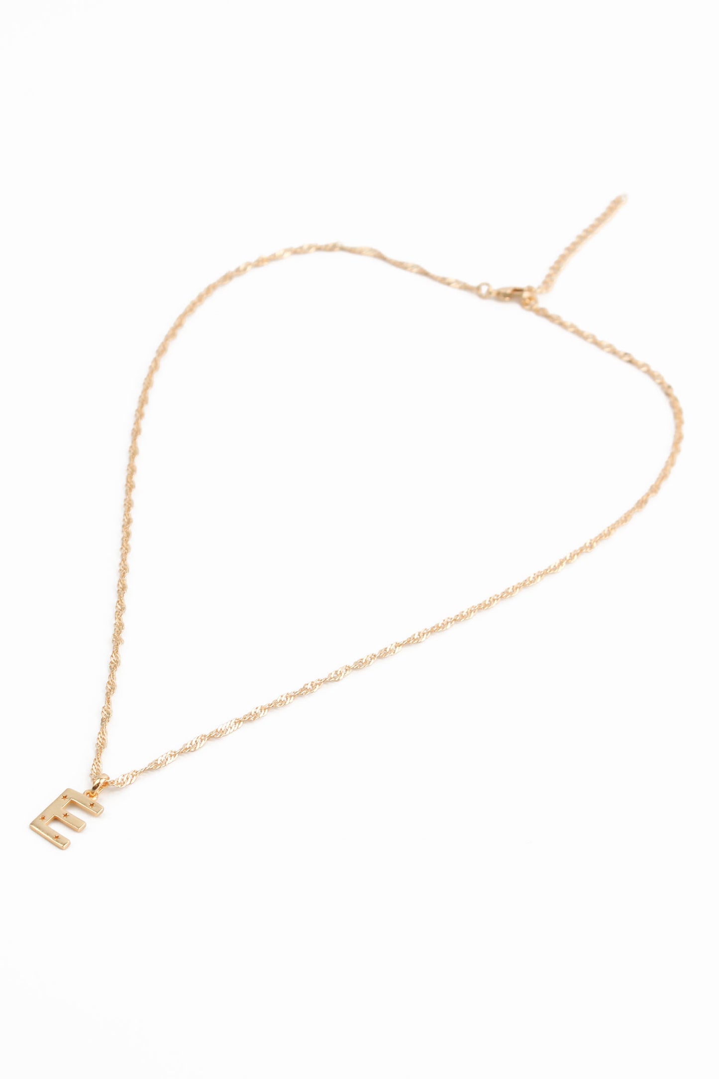 NECKLACE WITH E CHARM GOLD PLATED