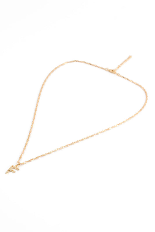 NECKLACE WITH F CHARM GOLD PLATED