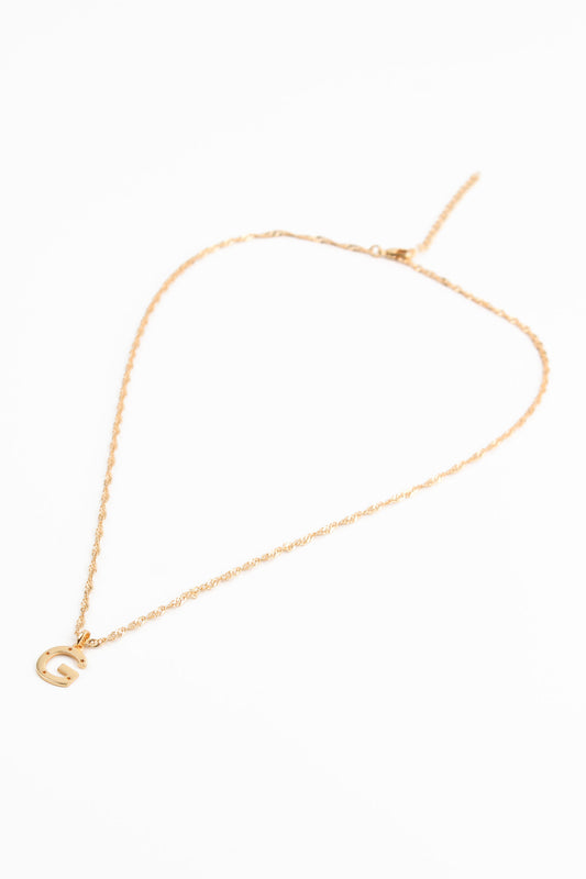 NECKLACE WITH G CHARM GOLD PLATED