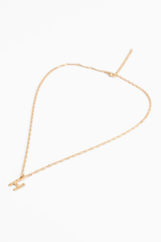 NECKLACE WITH H CHARM GOLD PLATED