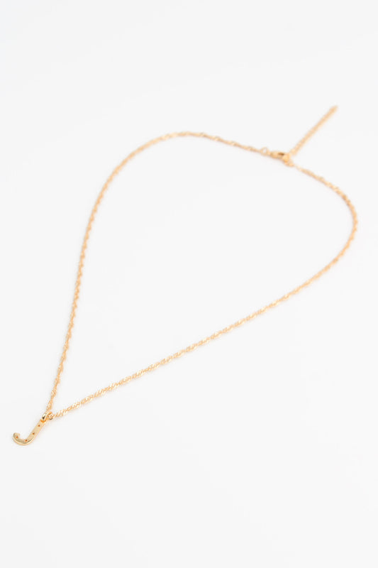 NECKLACE WITH J CHARM GOLD PLATED