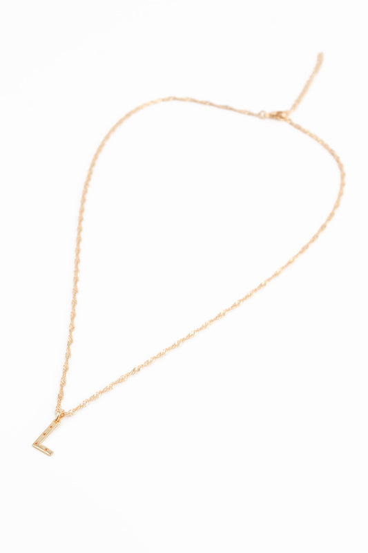 NECKLACE WITH L CHARM GOLD PLATED