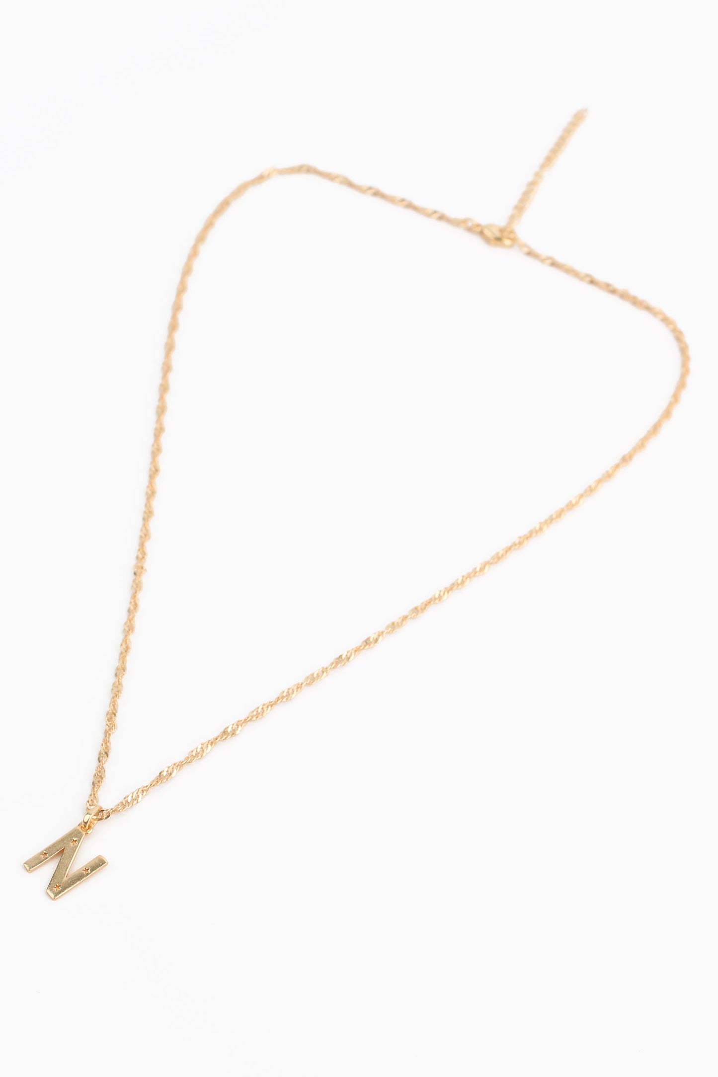 NECKLACE WITH N CHARM GOLD PLATED