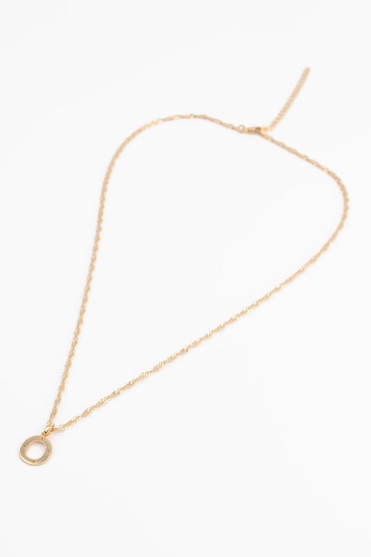NECKLACE WITH O CHARM GOLD PLATED