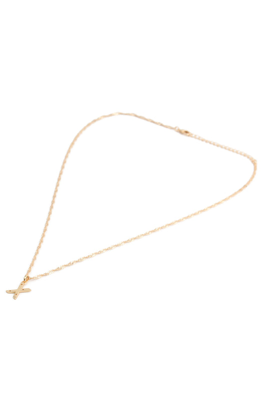 NECKLACE WITH X CHARM GOLD PLATED