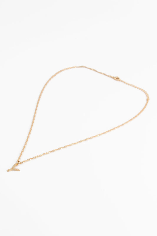 NECKLACE WITH Y CHARM GOLD PLATED
