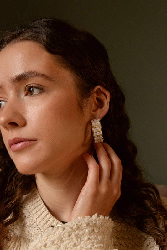 PEARL AND GOLD HOOPS
