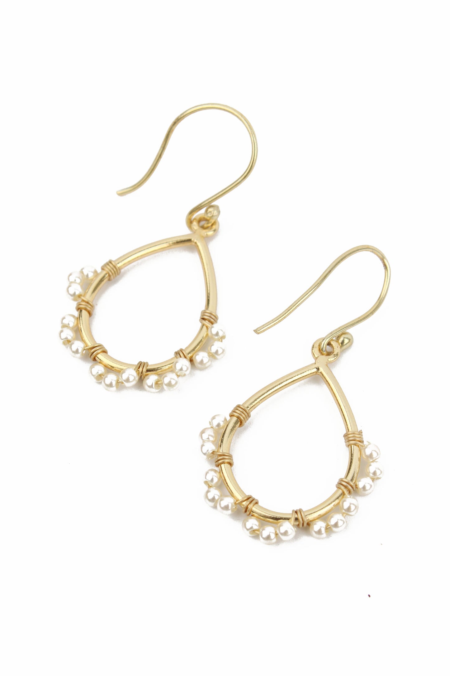 PEARL WRAPPED GOLD TEARDROP