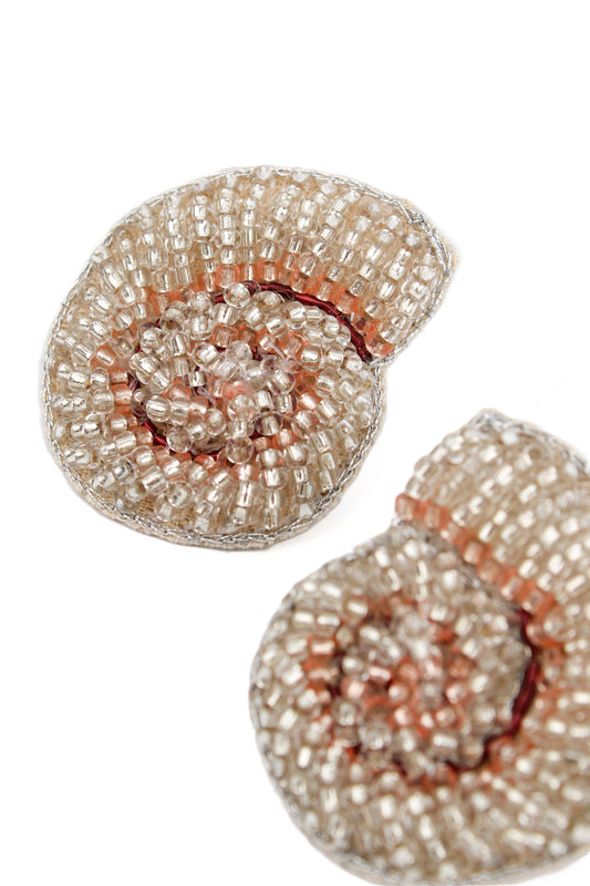 PEARLESCENT SWIRL SHELL STUD EARRINGS