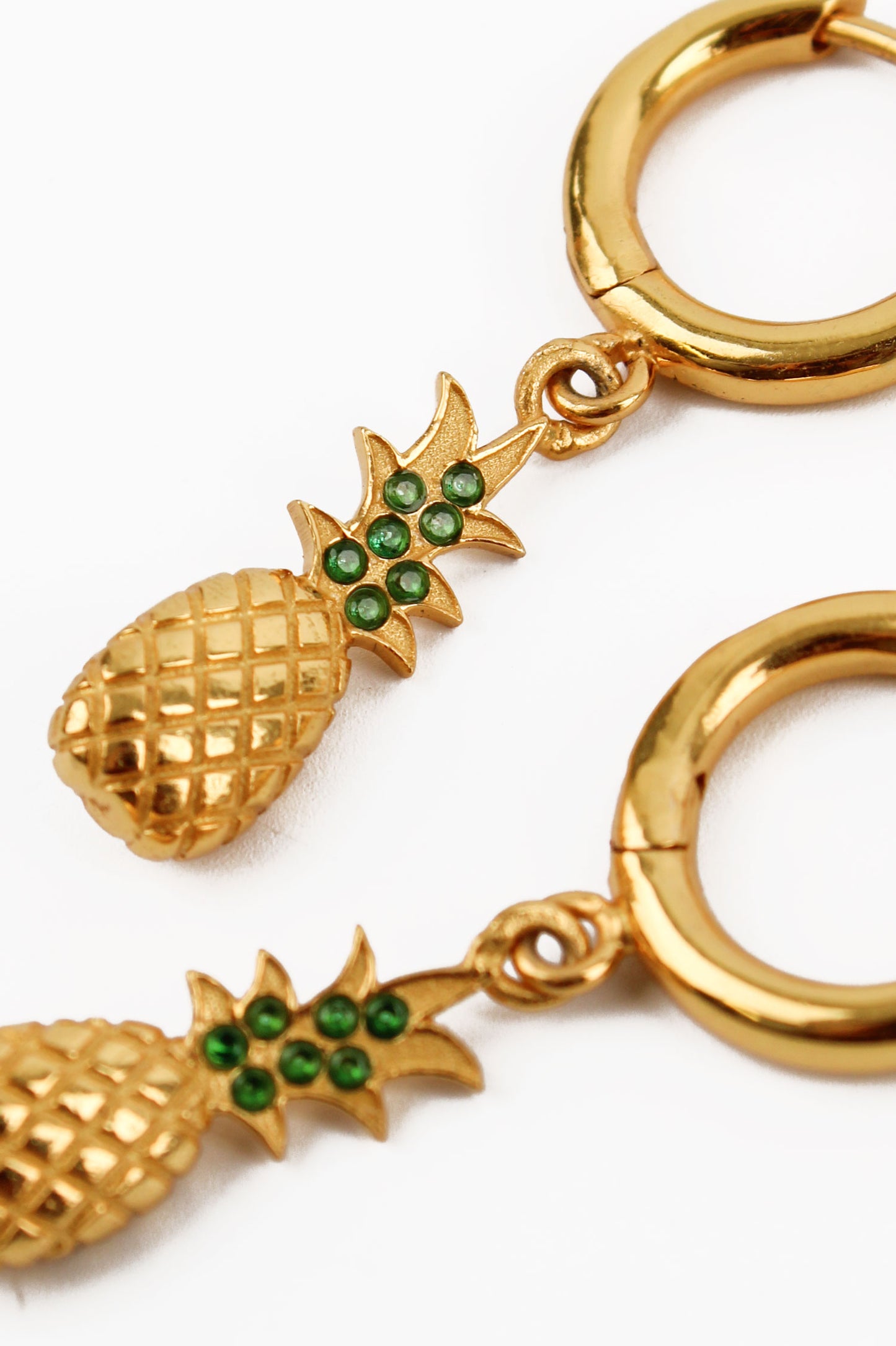 PINEAPPLE CZ HUGGIE EARRINGS