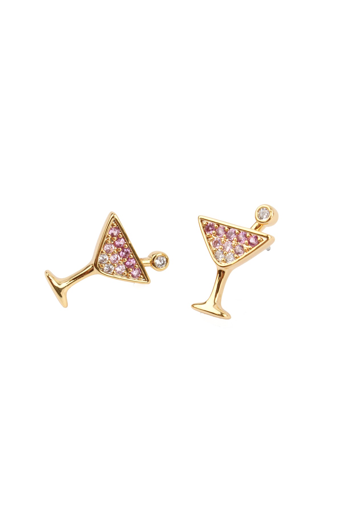 PINK CHAMPAGNE SPARKLE STUD EARRINGS