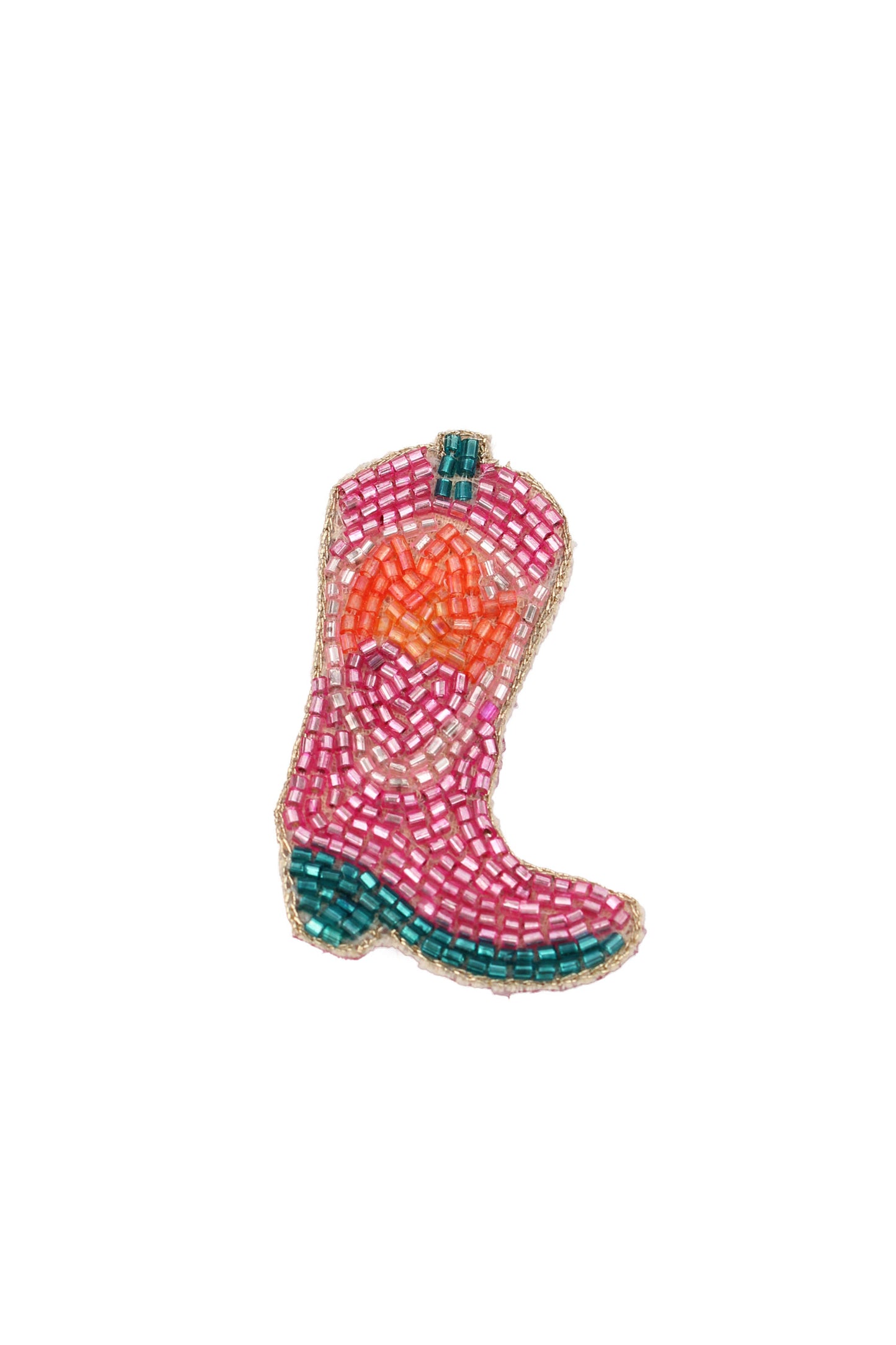 PINK COWGIRL BOOT BROOCH
