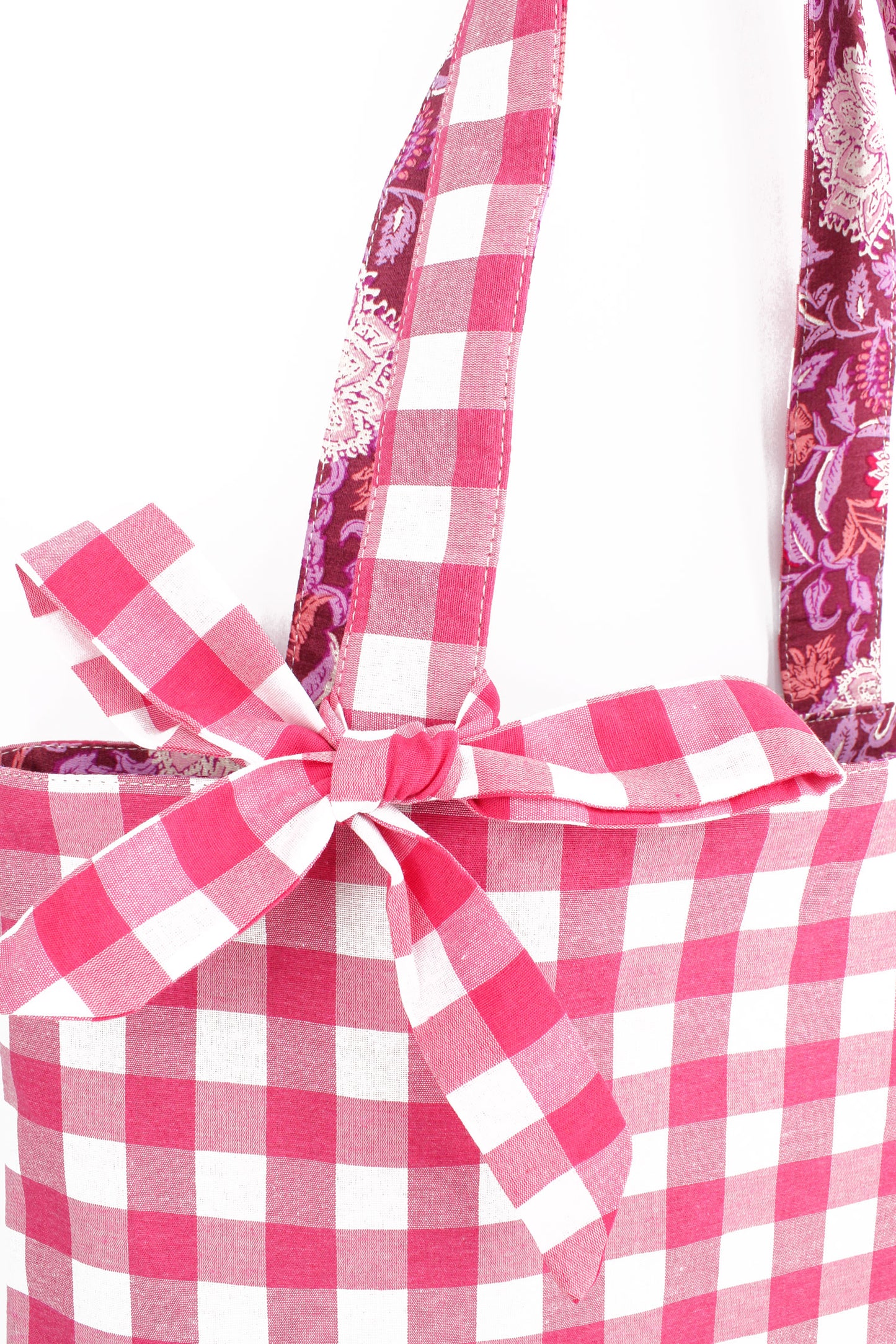 PINK REVERSIBLE TOTE BAG WITH BOW