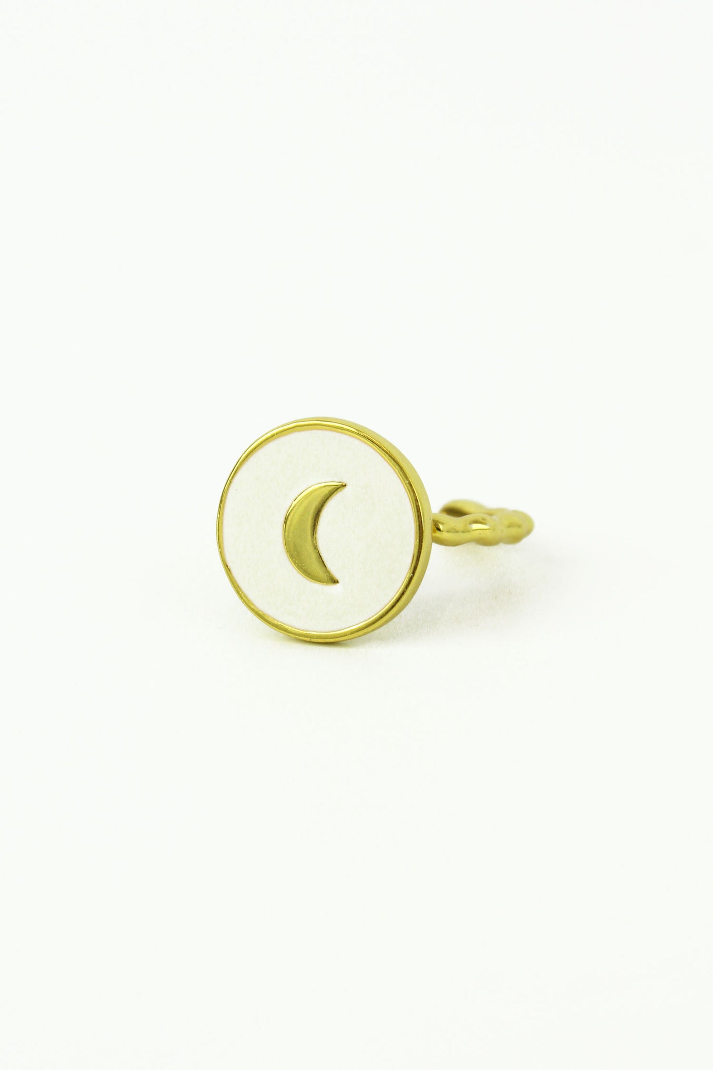 WHITE ENAMEL MOON RING (7069943529659)