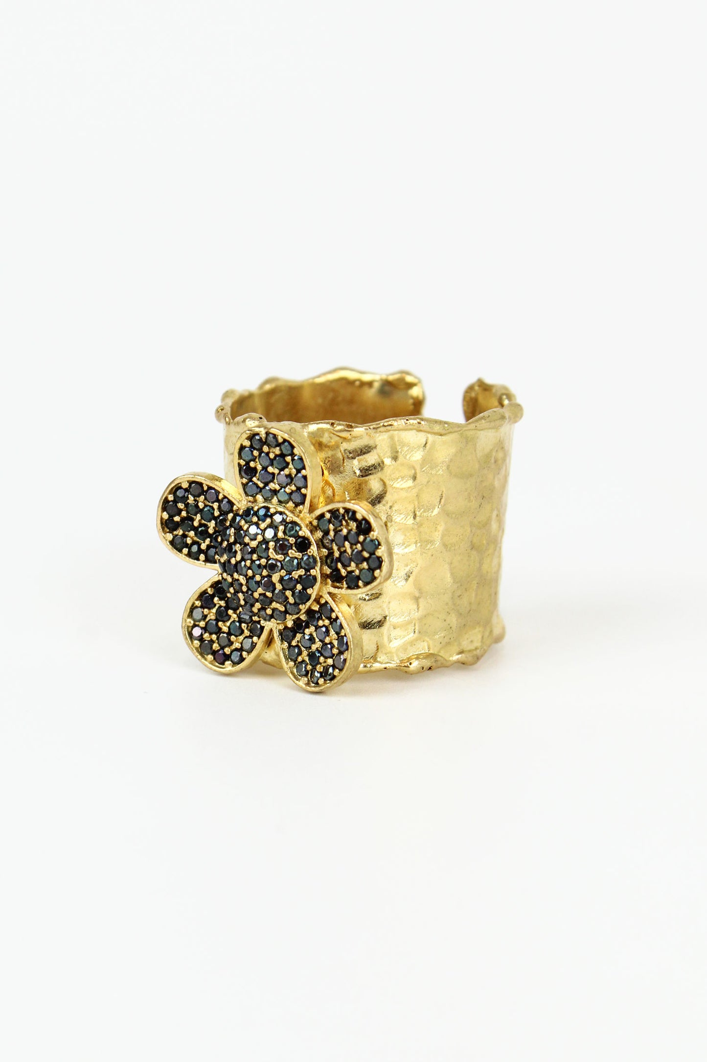 BLACK FLOWER RING (8011143676120)