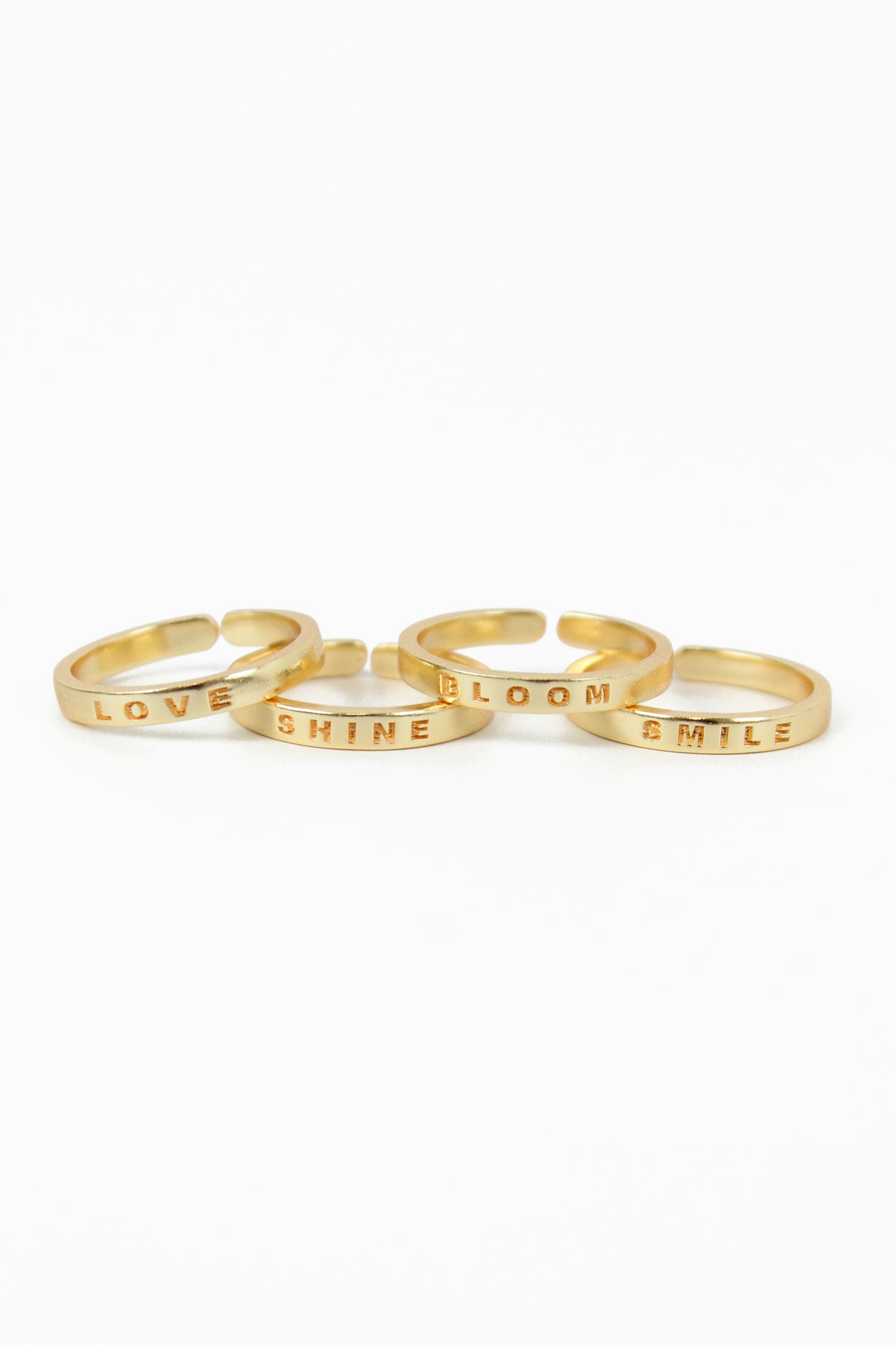 GOLD QUOTE RINGS | PACK OF 4