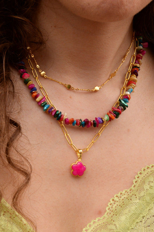ROSE FLOWER CHARM NECKLACE