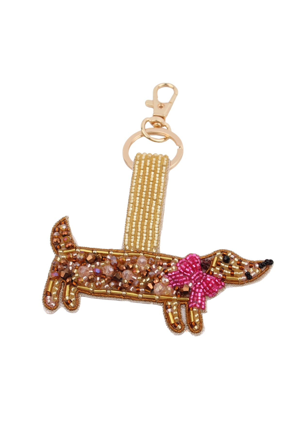 SAUSAGE DOG WITH BOW KEYRING