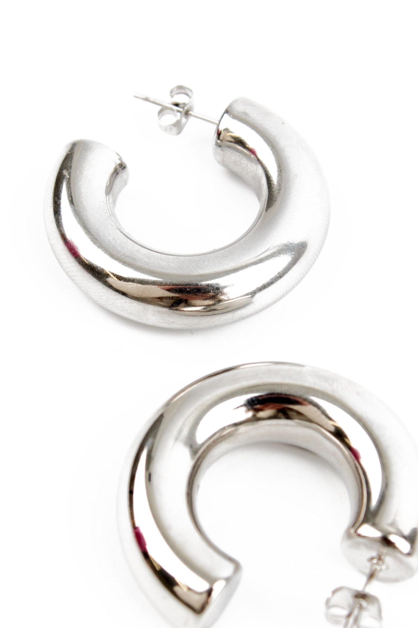 SILVER CHUNKY HOOP