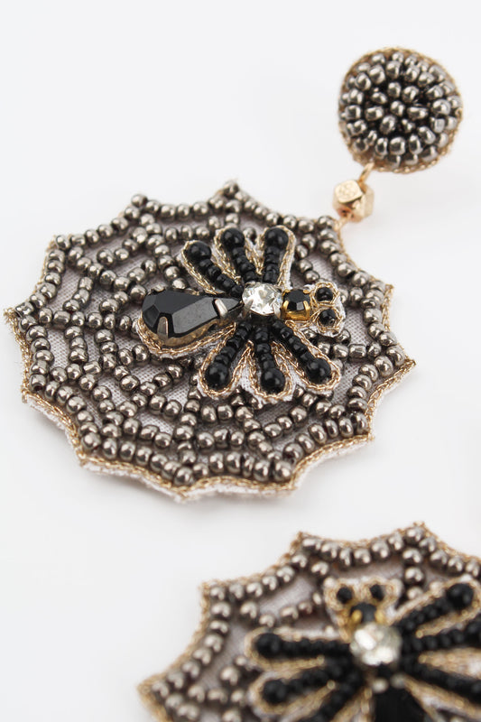 SPIDER ON WEB EARRINGS