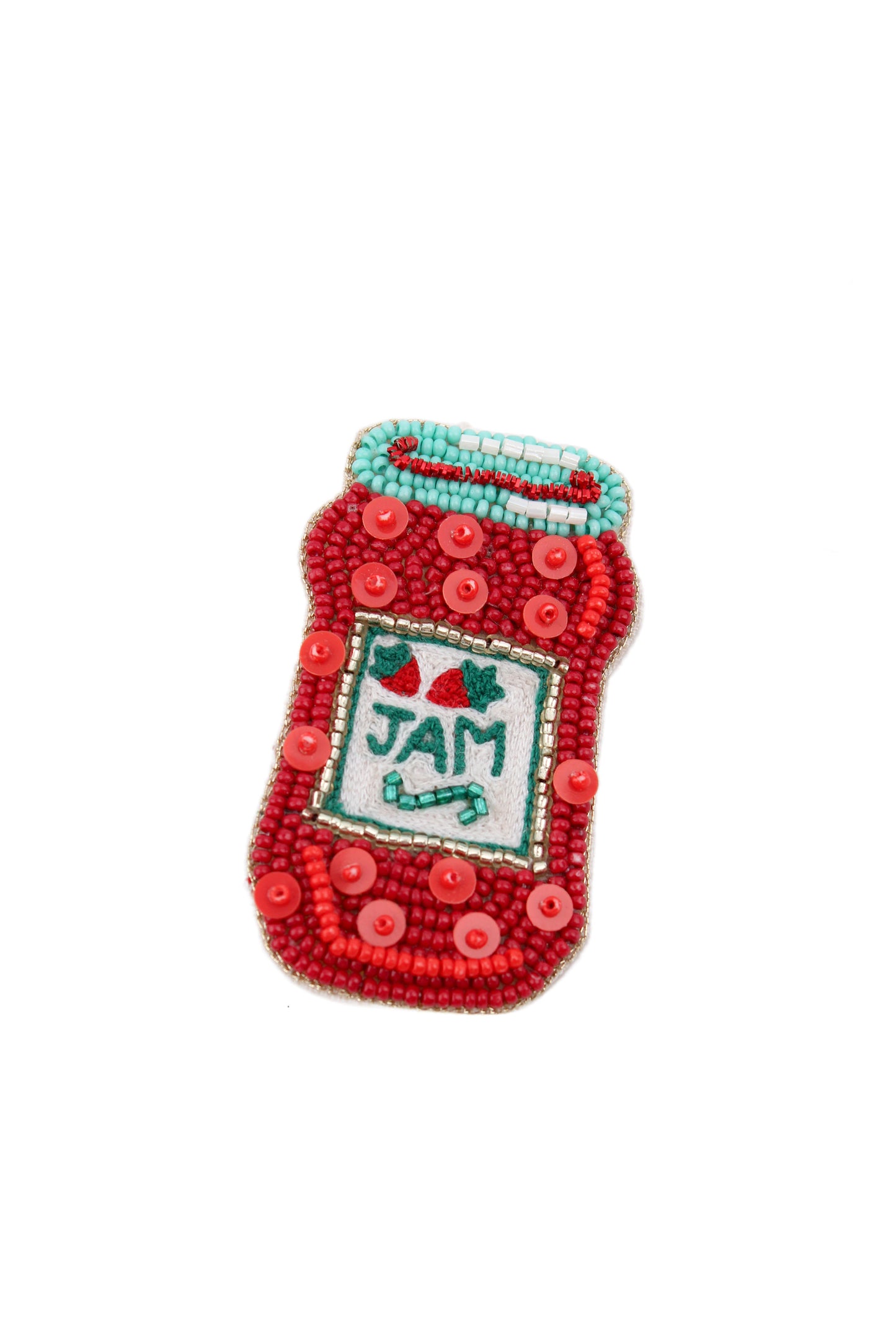 STRAWBERRY JAM JAR BROOCH