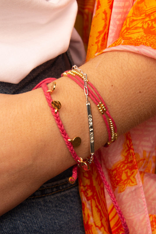 SILVER COOL & KIND BAR BRACELET (7896090280152)