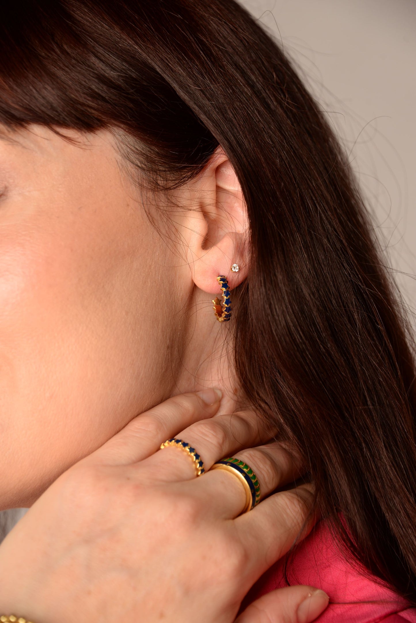 *PREORDER* ENAMEL STAR HOOPS TWIN PACK (7575218749656)