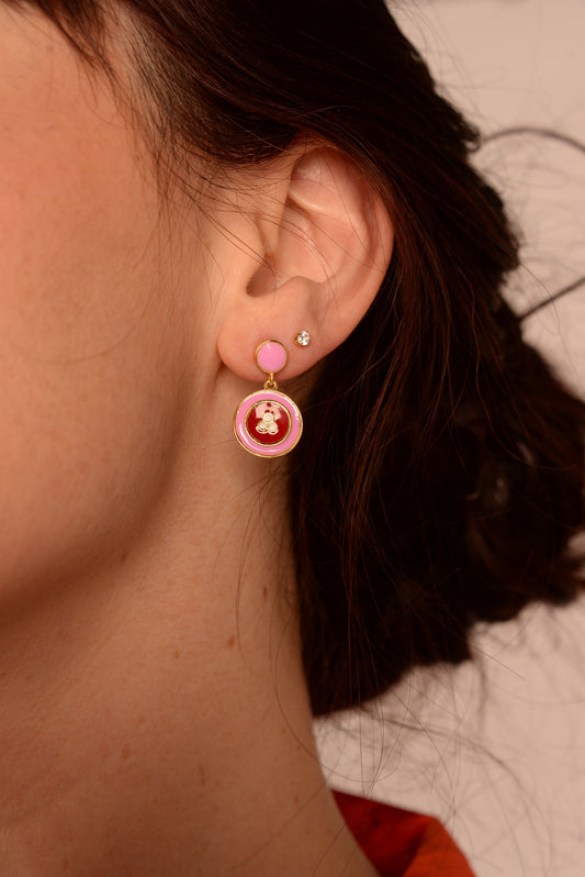 *PREORDER* CONTRAST BUTTON DROP EARRINGS (7575214588120)