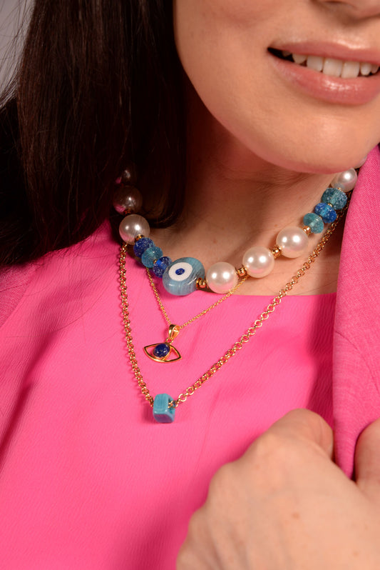 EVIL EYE CHUNKY NECKLACE (7591510769880)