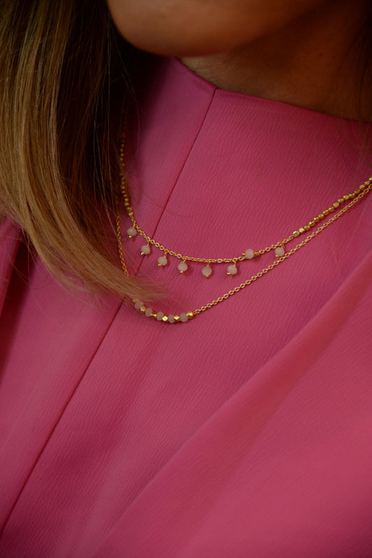 BEADED STONE NECKLACE (7680454721752)