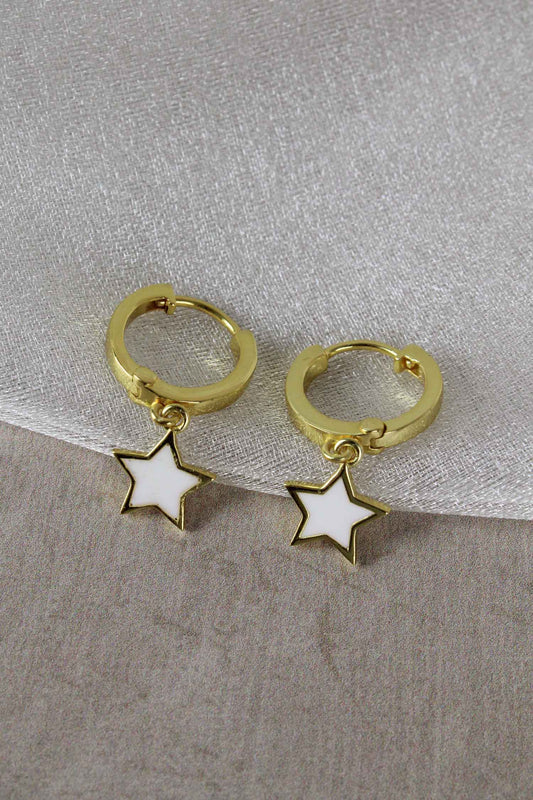 ENAMEL STAR MINI HOOPS (6103090757819)