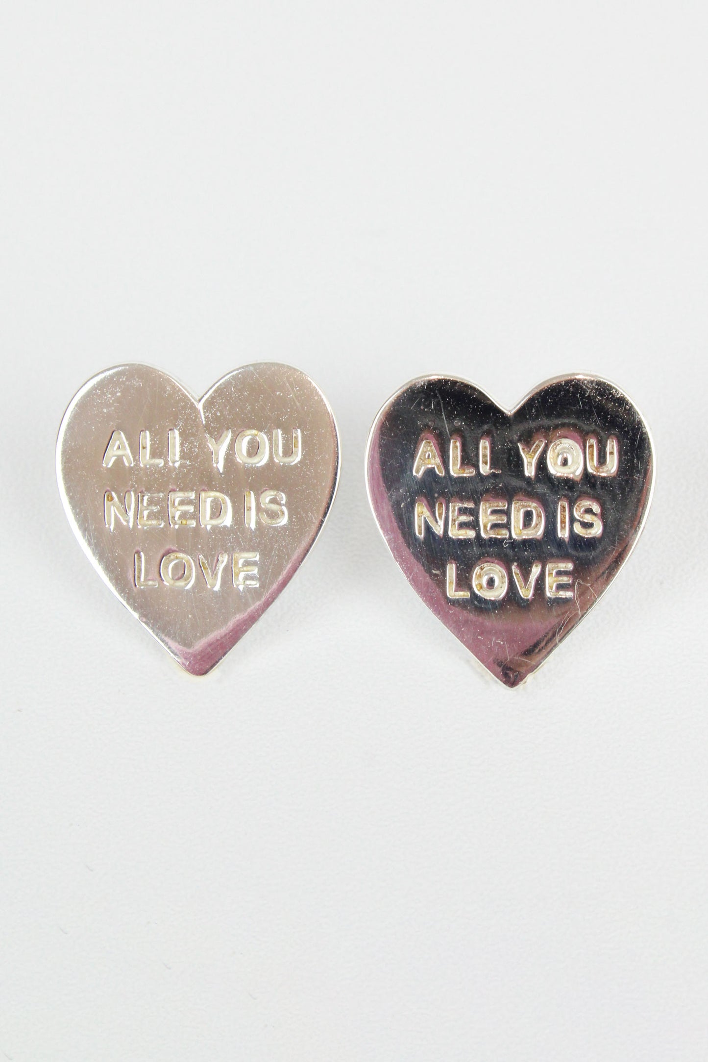 SILVER ALL YOU NEED IS LOVE HEART STUD (7896129241304)