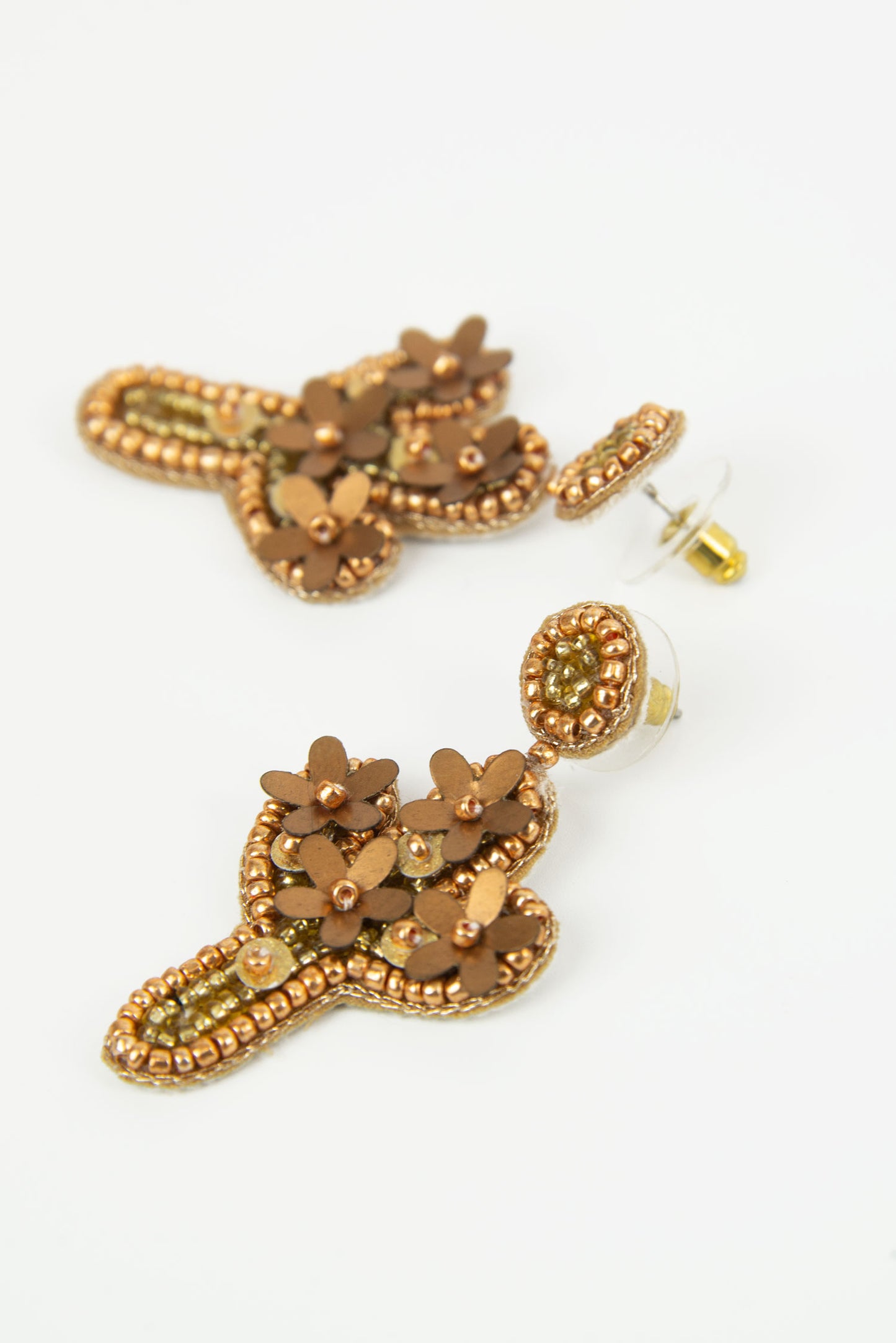 BEADED SMALL GOLD CACTUS DROPS (7973089673432)