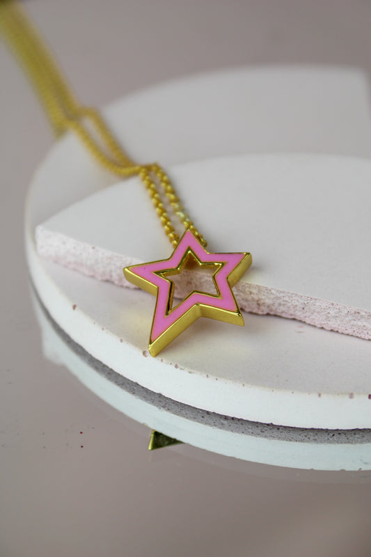 *PREORDER* ENAMEL & GOLD ASYMMETRIC STAR PENDANT (7575166779608)