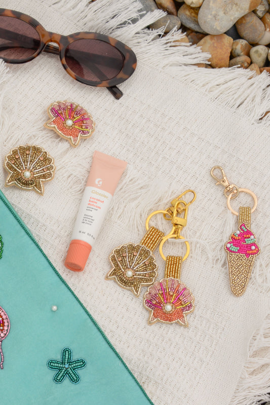 GOLD SHELL KEYRING/BAG CHARM