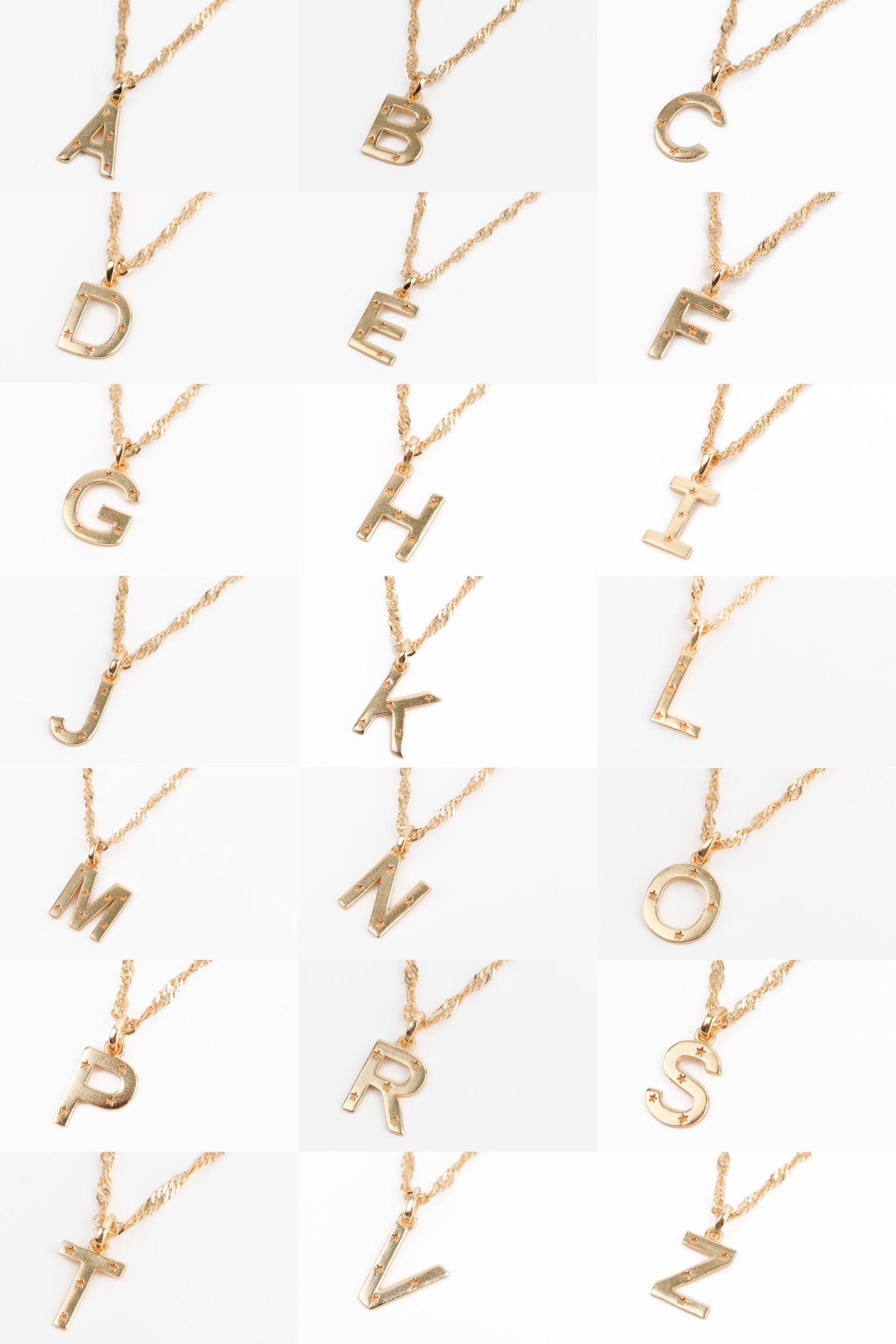 28 PACK INITIAL CHARM NECKLACE