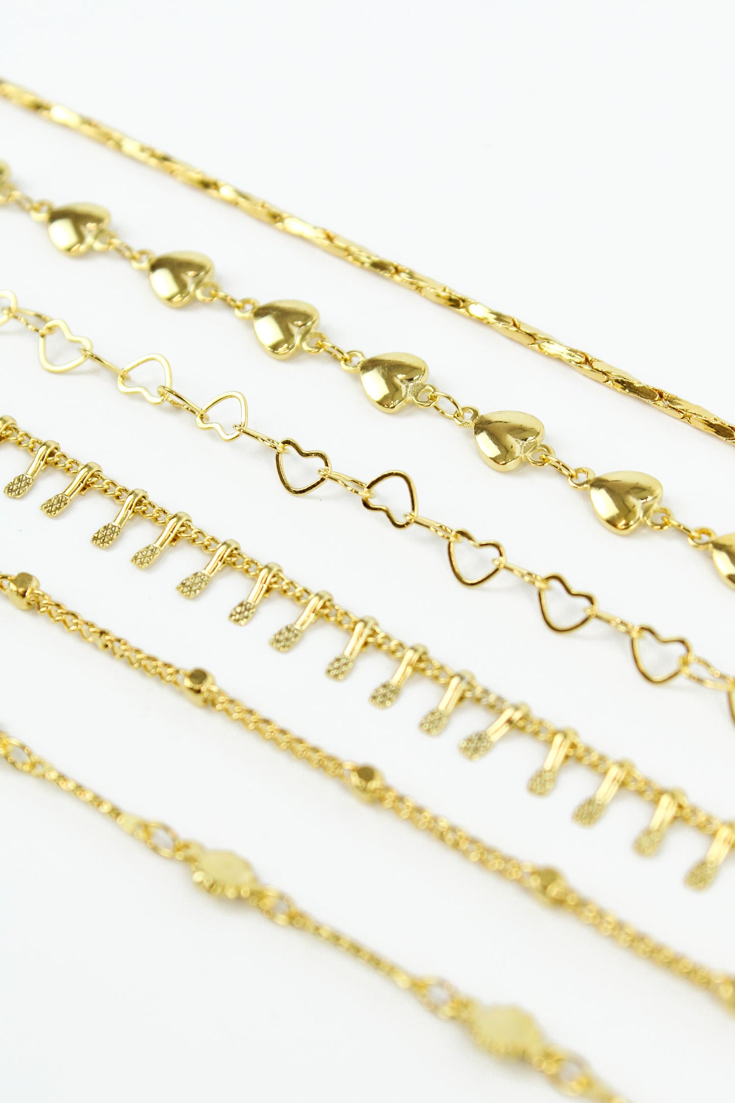 Set of 6 chain anklets (8011138564312)