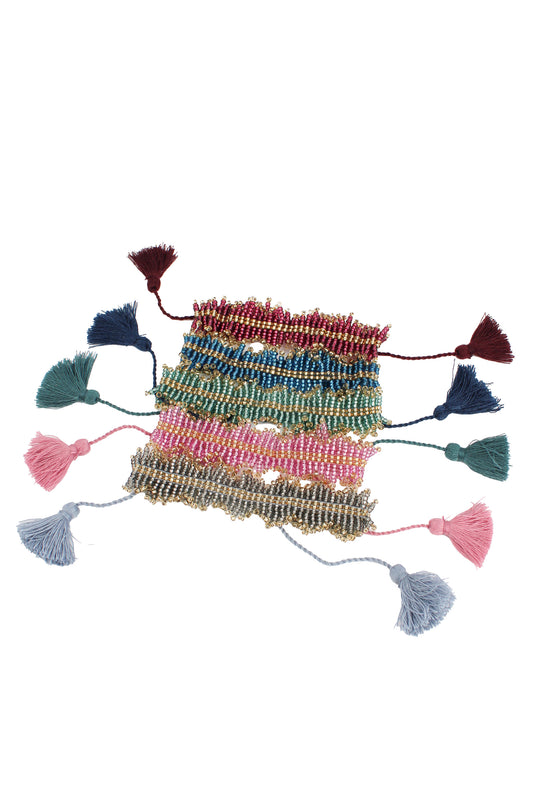 AUTUMN WIGGLY BEAD BRACELETS - PACK OF 5