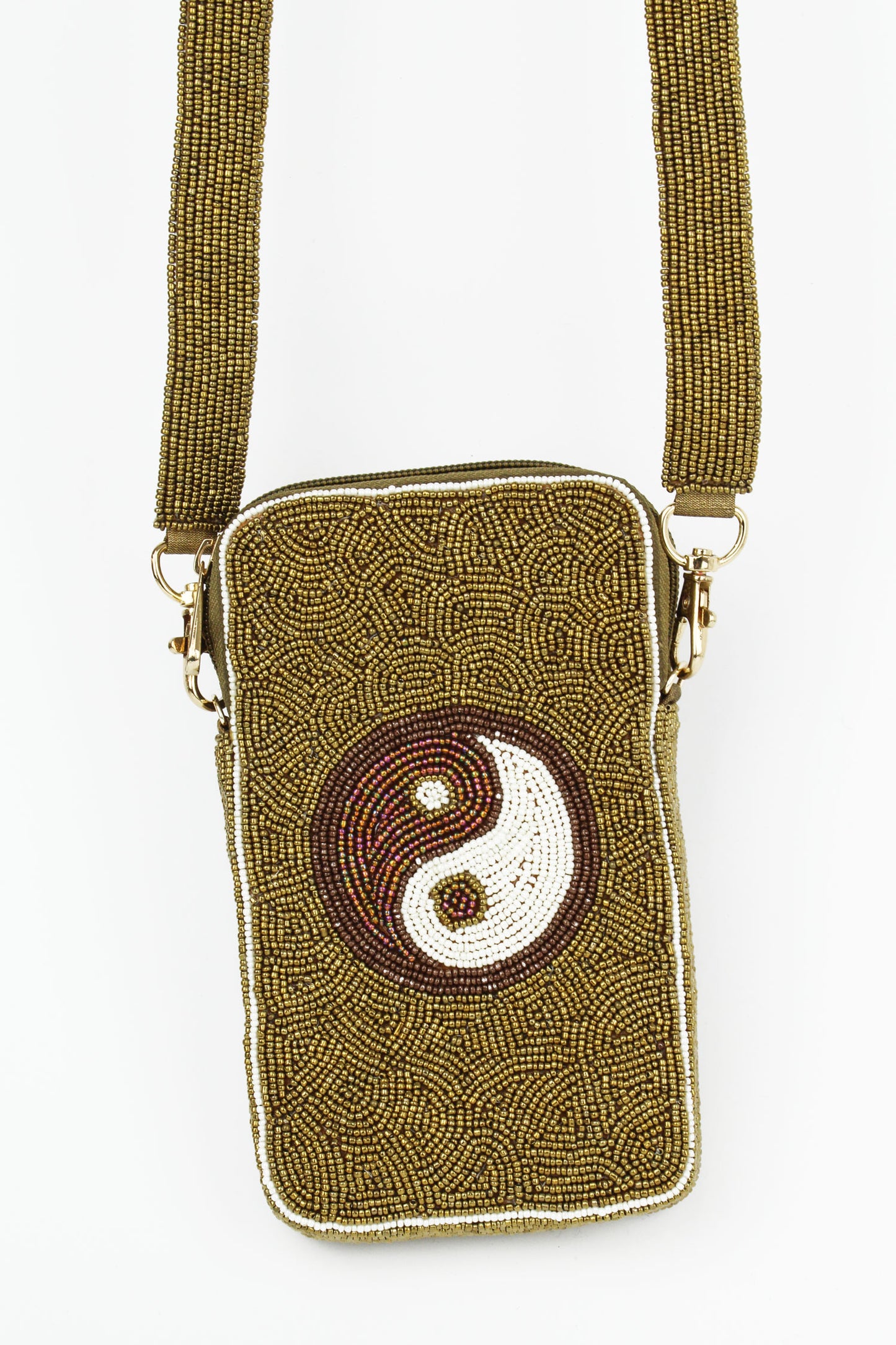 GOLD BEADED YIN YANG MOBILE PHONE BAG (7782777585880)