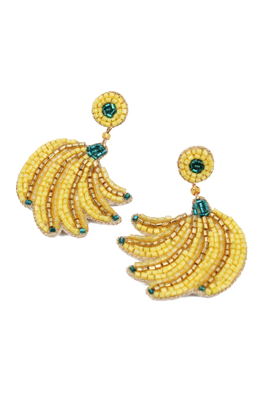 BANANA BEADED EARRINGS