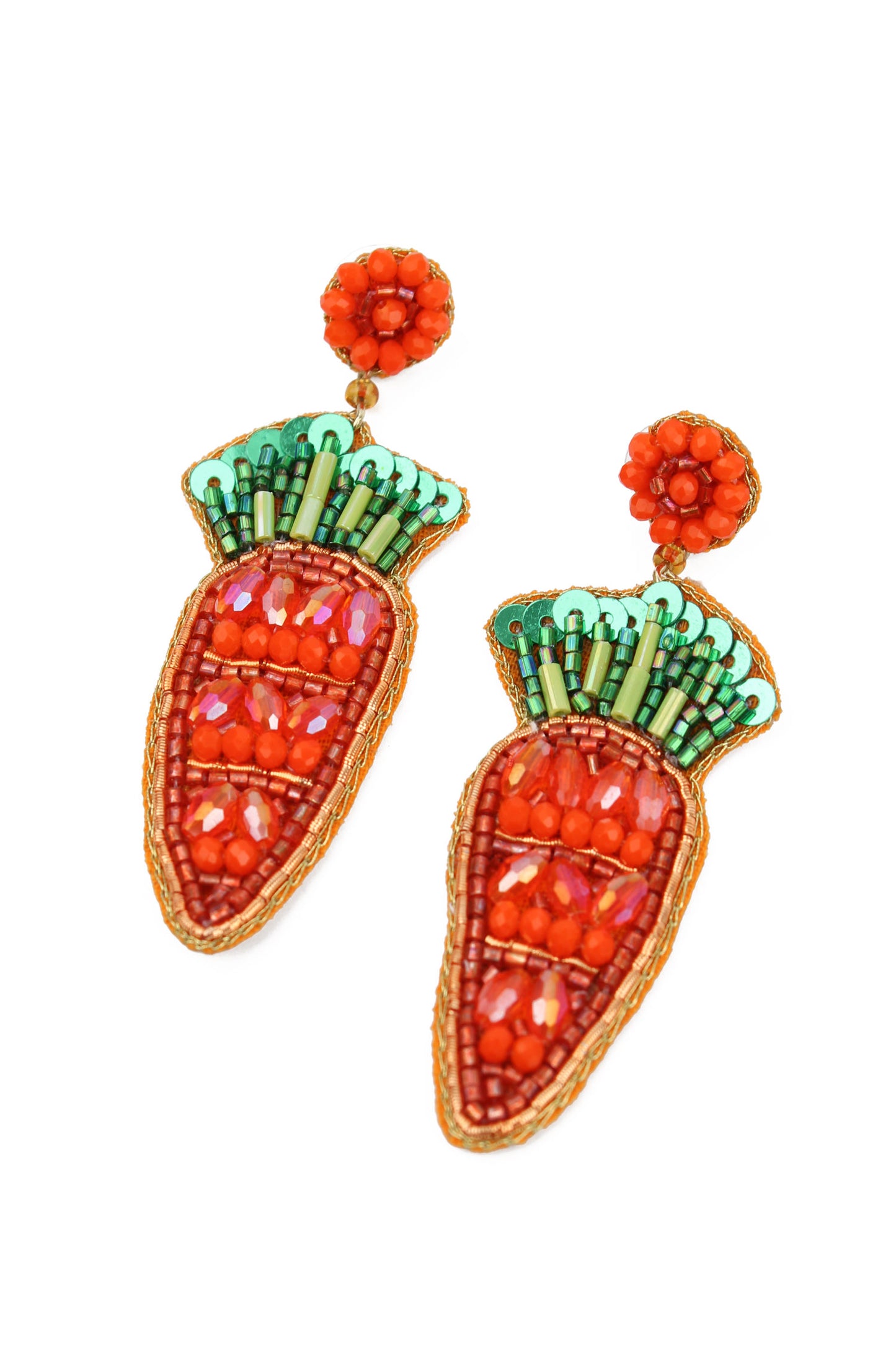 BEADED CARROT EARRINGS