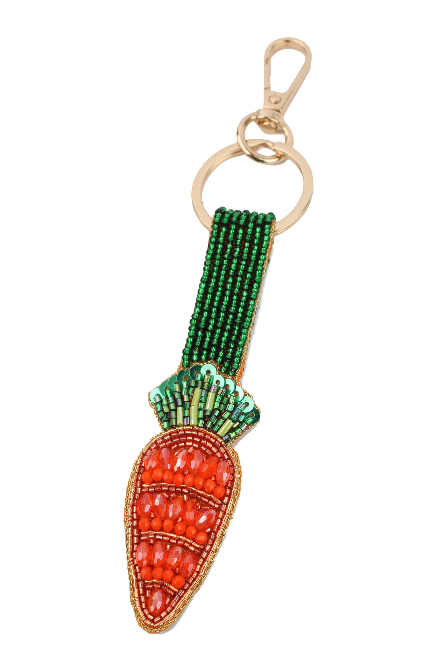 BEADED CARROT KEYRING