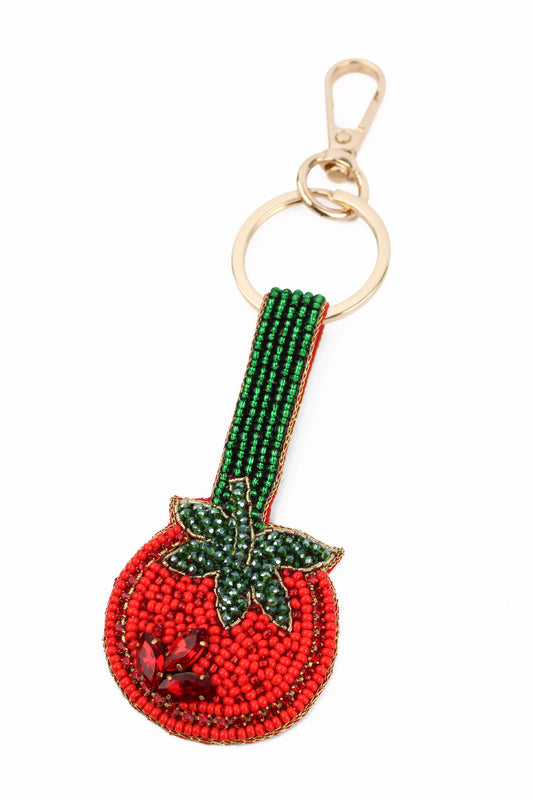 BEADED TOMATO KEYRING
