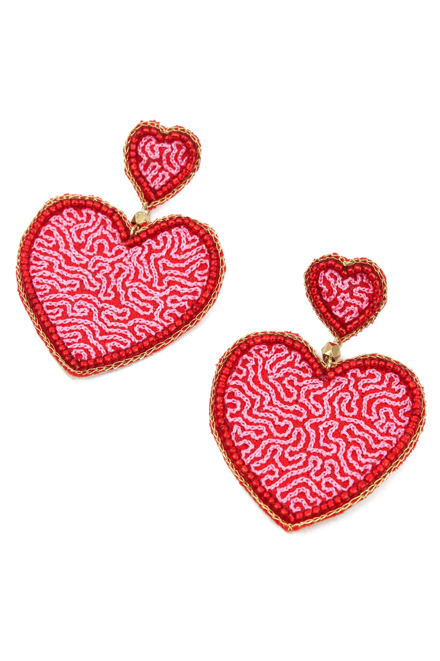 LIGHT PINK SWIRL HEART EARRING