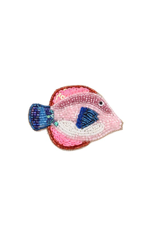 BLUE AND PINK FISH BROOCH