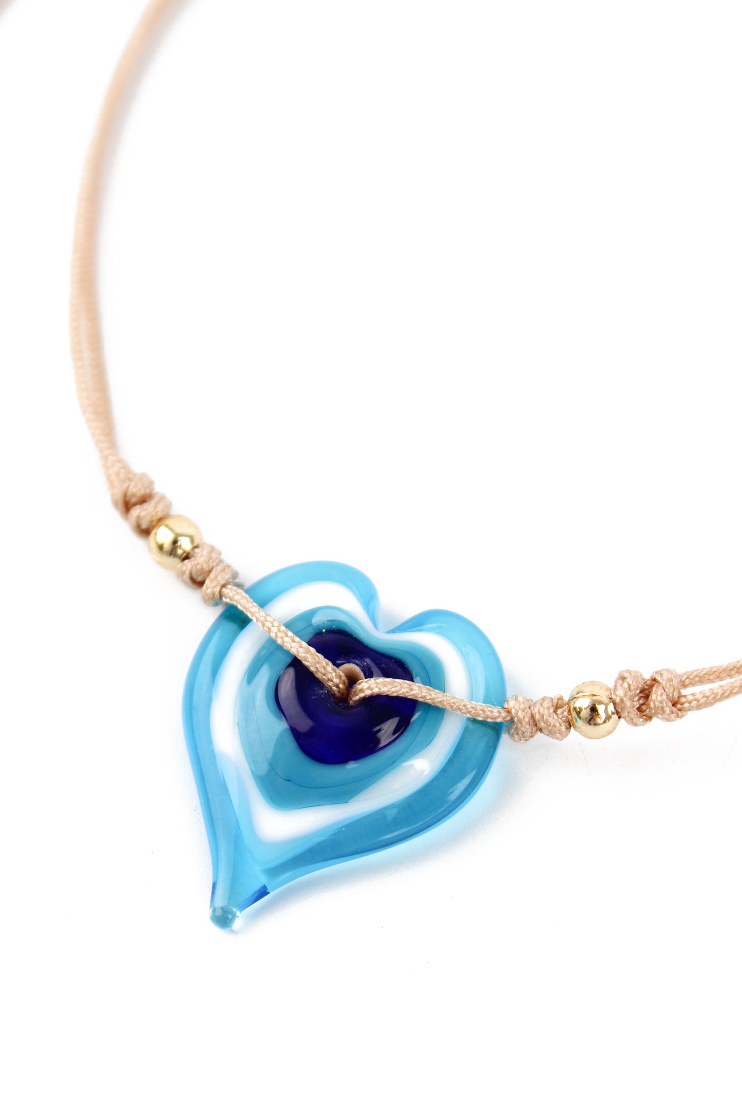 BLUE GLASS HEART BRACELET