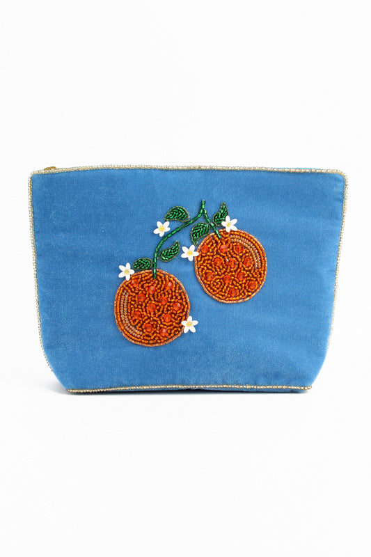 BLUE ORANGE MEDIUM POUCH